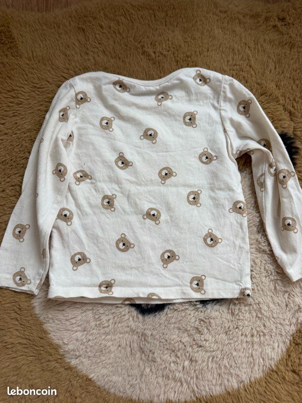 Tee shirt beige ours KIABI t.18m (image 3)