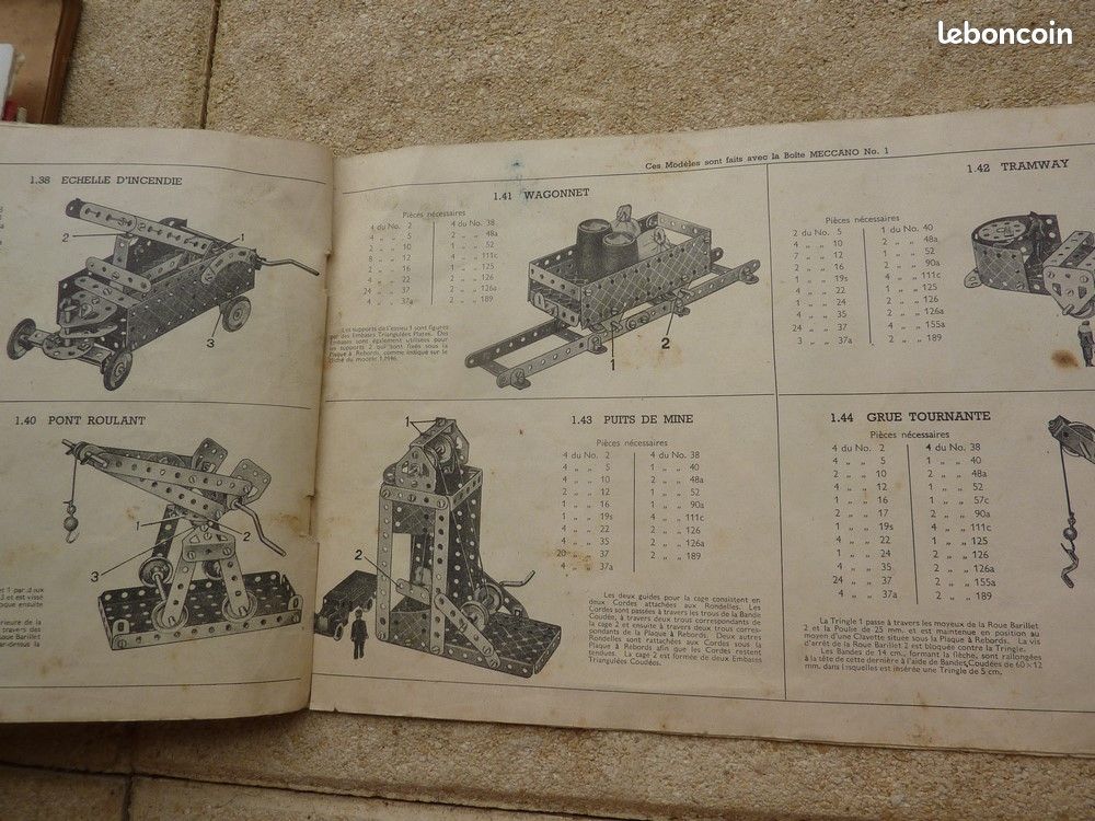 Notice D'instructions MECCANO – Boîtes 00 à 3 – N° 29A – Vintage