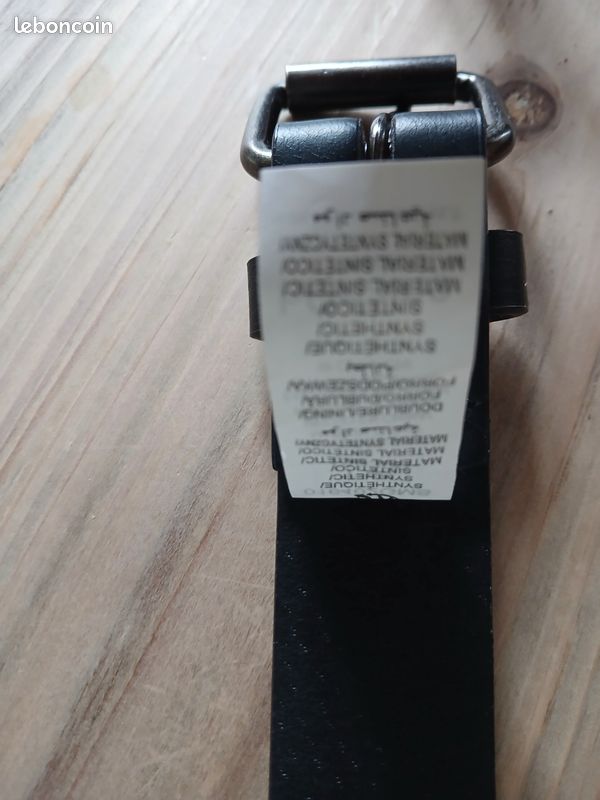 Ceinture simili cuir 5 trous 65 cm noir - Herlaine (image 5)