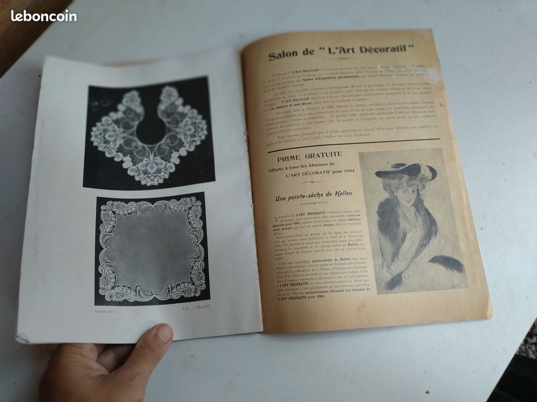 L'album d'art la dentelle art décoratif : anciennes planches de modèles en dentelle 1904 vintage (image 5)