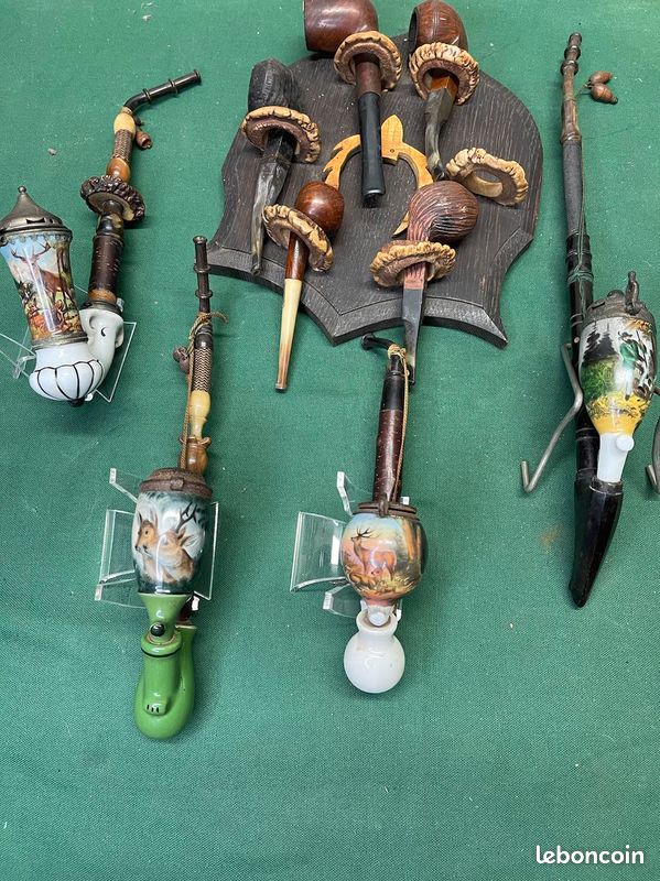 Ensemble d'une collection ancienne de pipes, No tabac, cigarettes, papier, Saint-Claude, Chacom, Butz Choquin, Peterson, Dunhill (image 2)