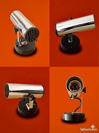 Lustre 3 Feux Orientables - Chrome - Style Space Age Années 90 - Longueur 65cm - Occasion