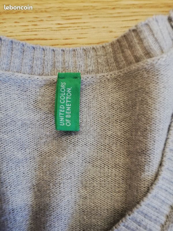 Gilet gris chiné 6 ans BENETTON (image 2)