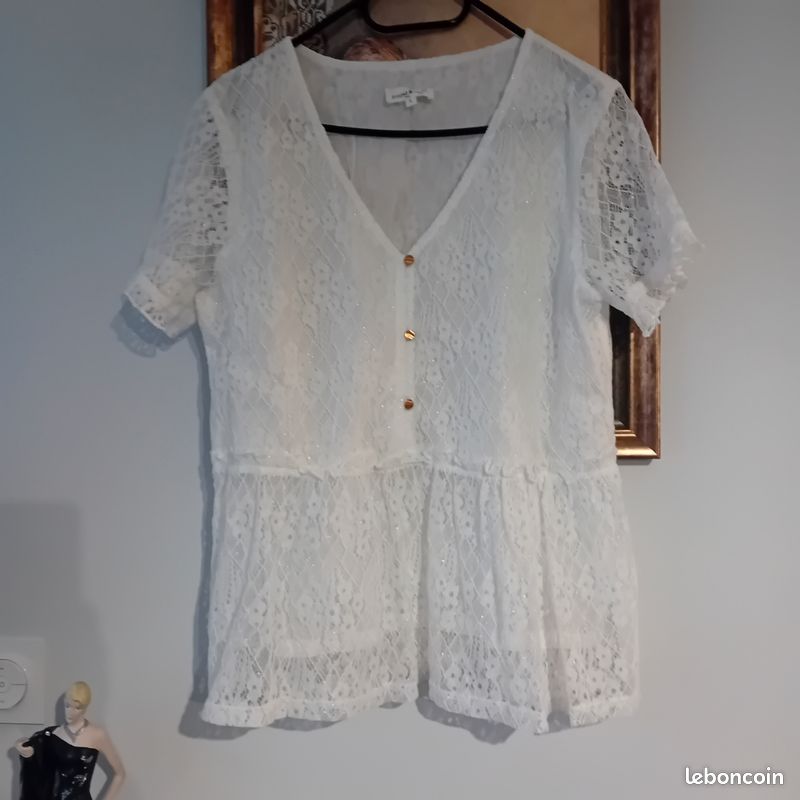 Blouse manches courtes en dentelle de Emma et Ella Vêtements