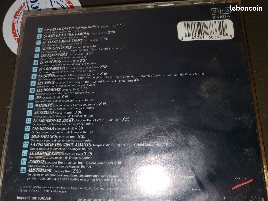 Cd de Jacque brel (image 2)
