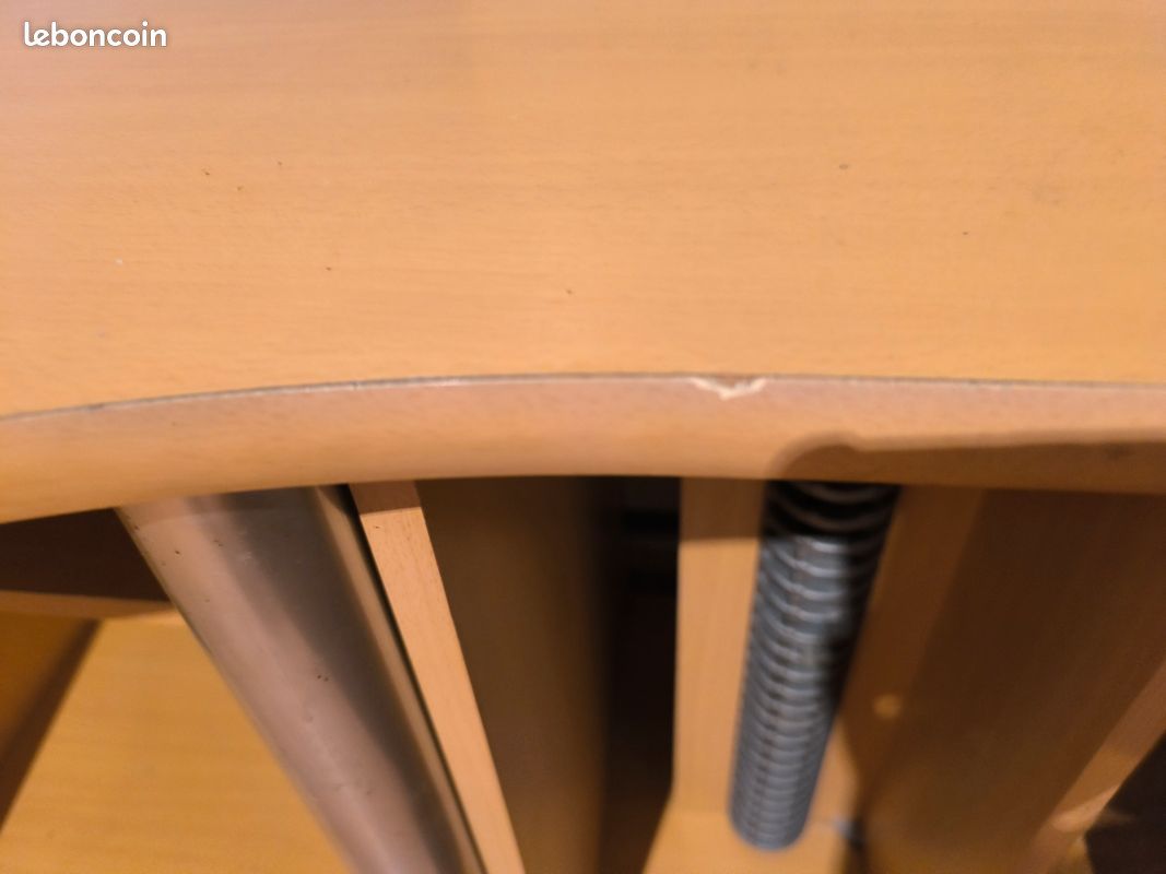 Meuble TV hêtre beige avec support DVD tournant (image 2)