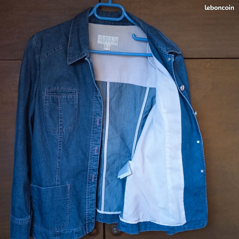 Veste En Jeans UN JOUR AILLEURS Taille 44 - Bleu, Occasion Très Bon État