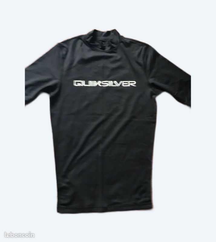 T-shirt Quiksilver Noir - Taille L, Occasion En Très Bon état Pour Homme