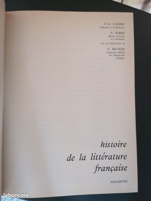 P. G. Castex, histoire de la littérature française (image 3)