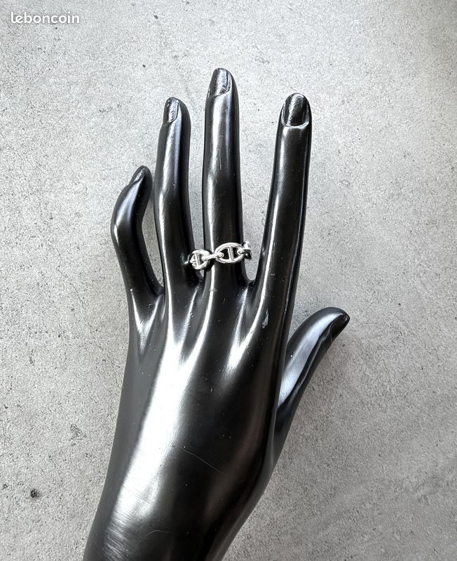Bague HERMES en argent - chaine d'ancre - taille 54 - Hermès (image 2)