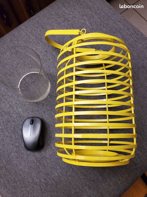 Grand photophore métal jaune et verre (image 4)