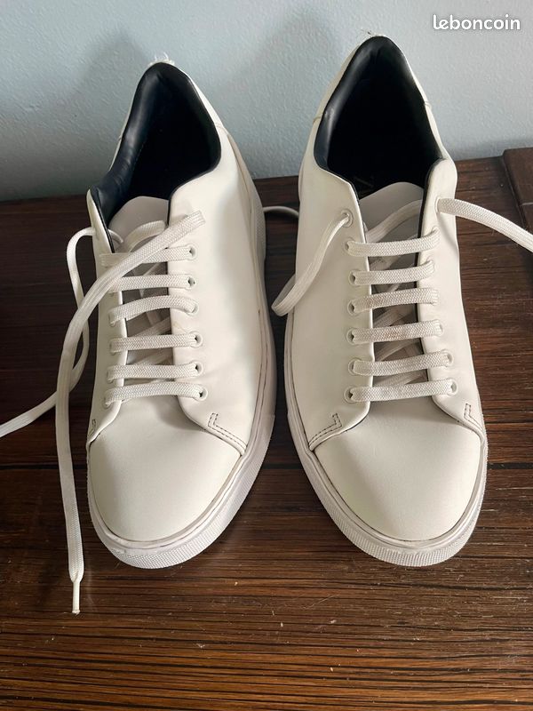 Baskets Zara En Toile - Blanc/Gris/Rouge - Taille UK 8 (EU 42) - Occasion Très Bon état