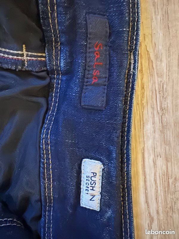 Jean Femme Salsa Taille 44 Bleu - 91% Coton - Skinny Push Up - Neuf Avec étiquettes