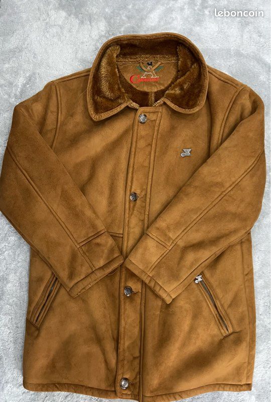 Veste Homme En Daim Newport Harbor – Taille M, Marron, Vintage Avec Poches