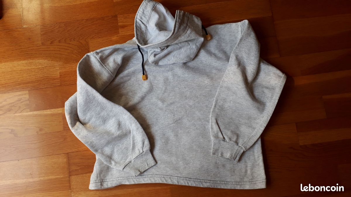 Sweat à capuche gris clair, marqué yoyo (image 3)