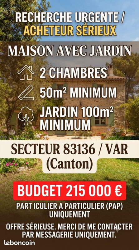 Maison 3 pièces 50 m² · à La Roquebrussanne · 50 m² · 215 000 €