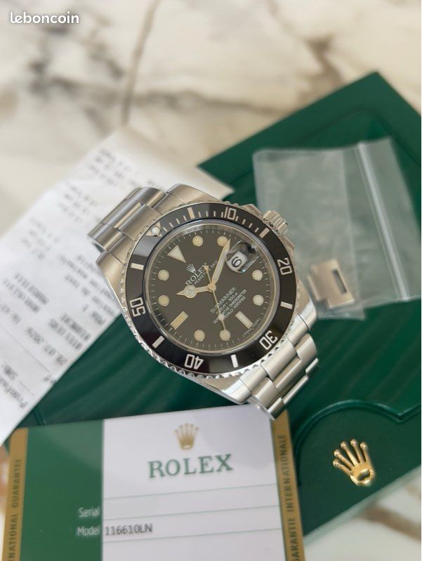Rolex Submariner 116610LN 2019 Full Set révisée Bianchi Marseille montre automatique homme luxe plongée Oyster acier cadran noir lunette céramique boîte papiers maillons étanchéité (image 4)