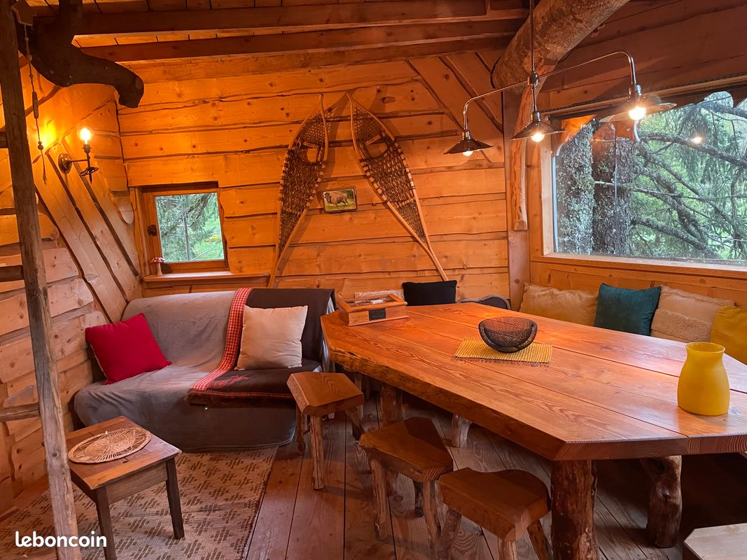 Cabane perchée au milieu de la forêt (image 1)