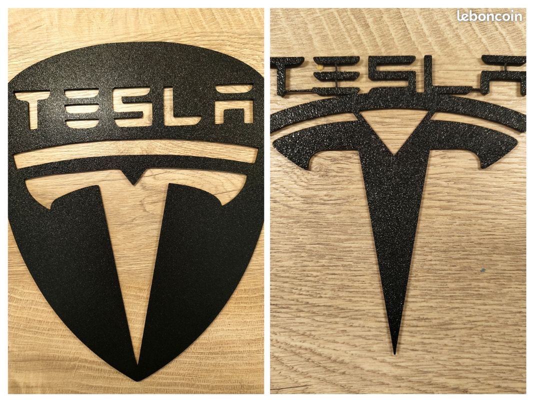 1 Reproduction Logo Insigne Garage Écusson Idée Cadeau Déco - Emblème Murale Décoration TESLA MOTOR Model 3 Model Y Model S X - HD 320*320mm - VE CyberTruck Applique Posters (image 3)