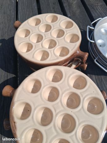 Lot De 6 Plats à Escargots Emile Henry – 6 Trous, Céramique Française, Occasion