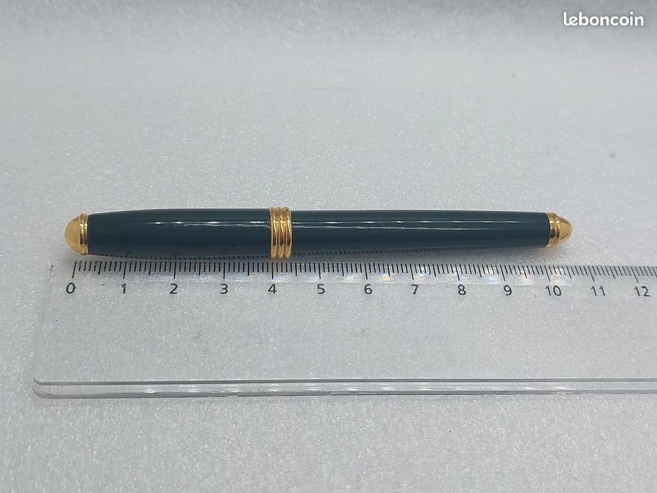 Stylo Plume à Damiers Bleu - Neuf Jamais Encré, Recharge à Cartouches (Acier)
