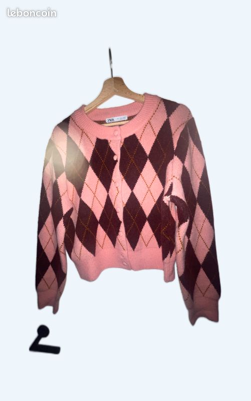 Gilet bordeaux et rose Zara Vêtements