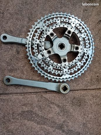 Pédalier Stronglight 93 Triple plateaux 50-42-30 165 mm 14 x
