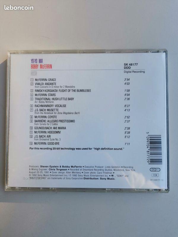 CD Yo-Yo Ma Bobby McFerrin - Hush (image 2)