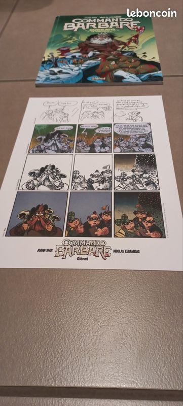 Vends lot BD - COMMANDO BARBARE - BURRATO LE VERTUEUX - Glénat - BD + EX LIBRIS + CARTON PLV (image 3)