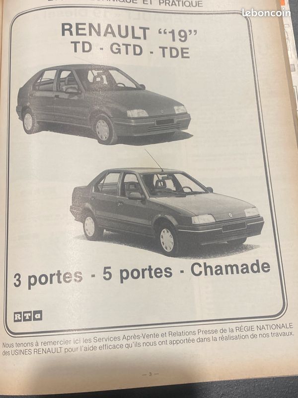 Revue technique automobile Renault 19 diesel (image 2)
