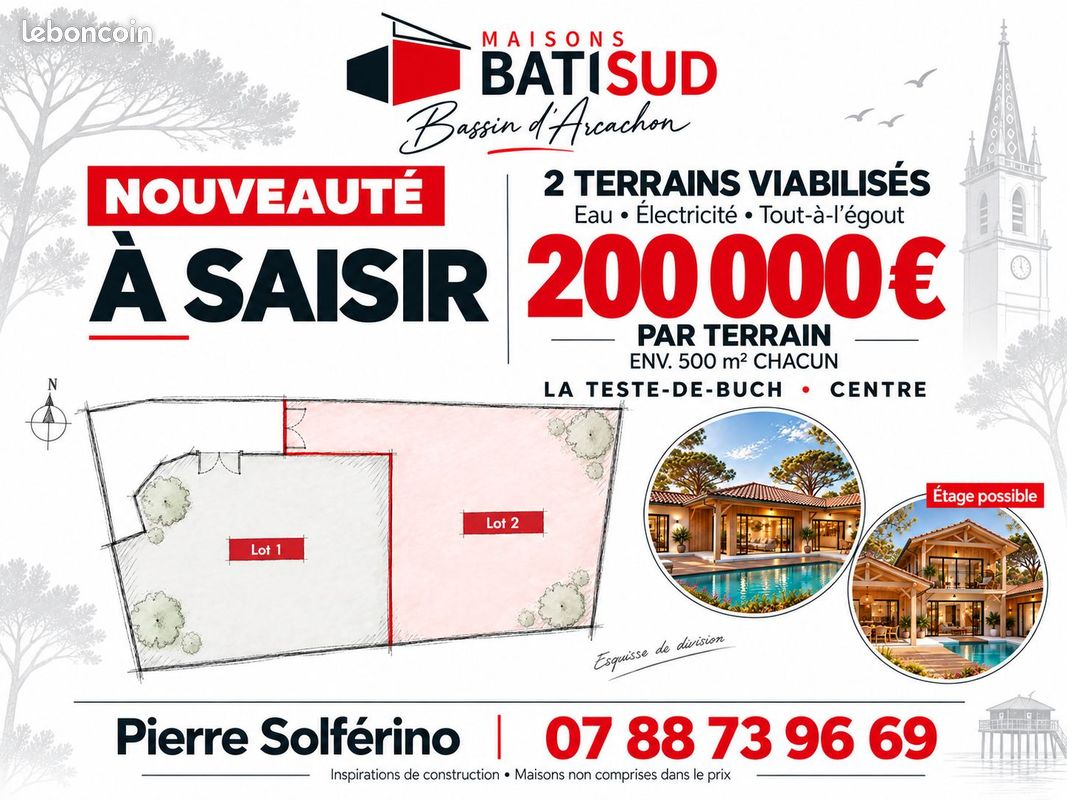 Terrain à bâtir de 500 m² à LA TESTE-DE-BUCH (33) · 200 000 €