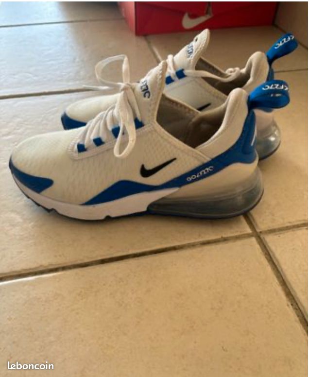 Nike Air Max 270 Femme – Blanc Bleu – Neuf – Pointure 37,5