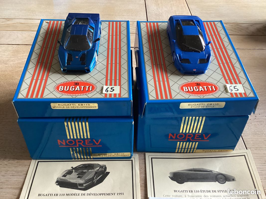 Miniature Norev 1/43 - Bugatti EB110 Bleue - Étude De Style - Neuve