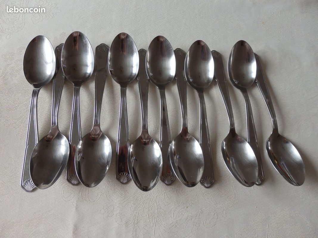 Bringer Lot De 12 Cuillères à Soupe Rondes Acier Inoxydable 18,5 Cm - Service De Table
