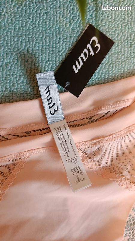 Magnifique culotte dentelle beige rosé femme 38 🌺 ETAM 🌺 Neuve (image 4)
