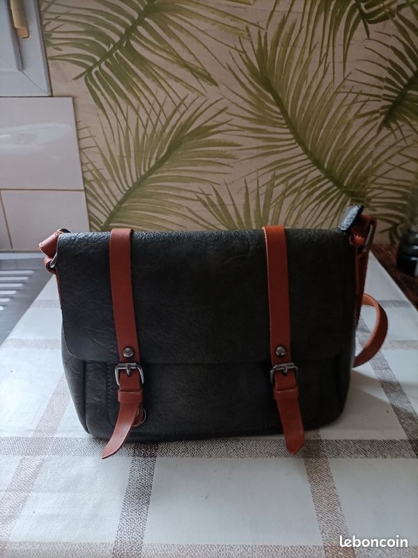 Sac à bandoulière femme vert / marron (image 3)