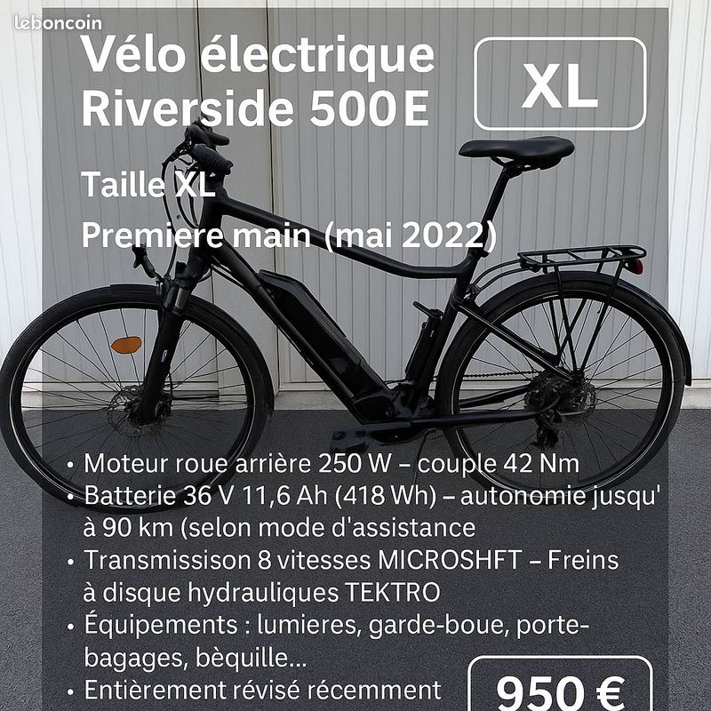 Vélo électrique Riverside 500 E – Taille XL – Première main (mai