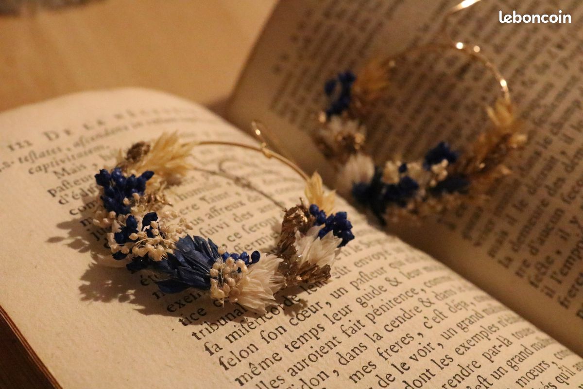 Boucles d'oreilles fleurs séchées (image 1)