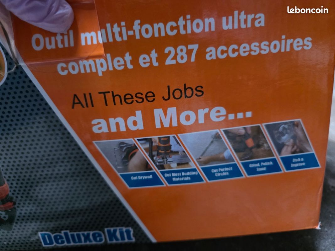 Outil multifonction rotatif électrique 600W, idéal pour les travaux de précision : découpe, ponçage, polissage, gravure, perçage ou petits travaux de bricolage (image 1)
