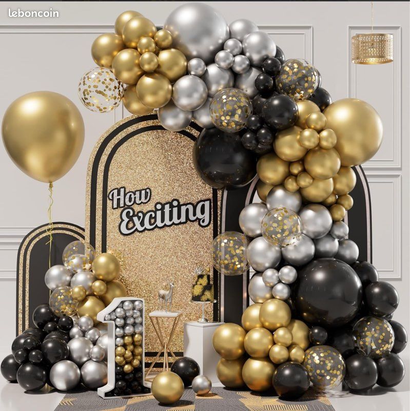 Kit D'Arche De Ballons Noir Arche De Ballons Réutilisable +2Pcs Kit D'Arche De Ballons Noir Arche De Ballons Réutilisable +2Pcs