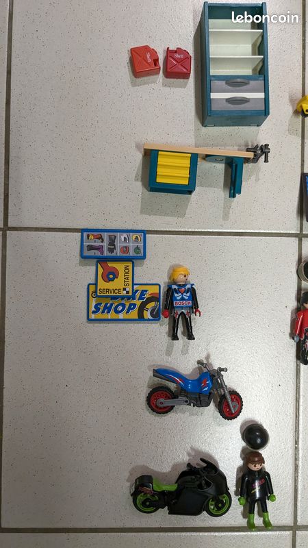 PLAYMOBIL Vintage 3992 - Atelier Réparation Moto & Mécaniciens - 1997