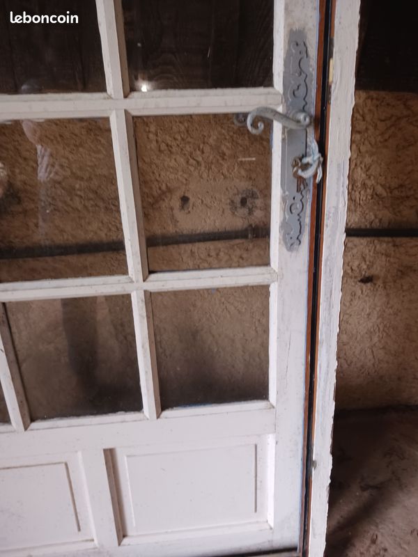 Lapeyre porte fenêtre extérieur avec cadre 95 cm de large avec simple vitrage petits carreaux (image 5)