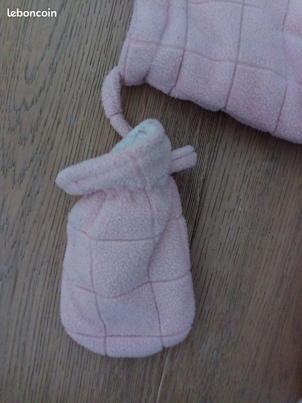 Manteau polaire épaisse 12 mois, 1 ans rose (image 3)