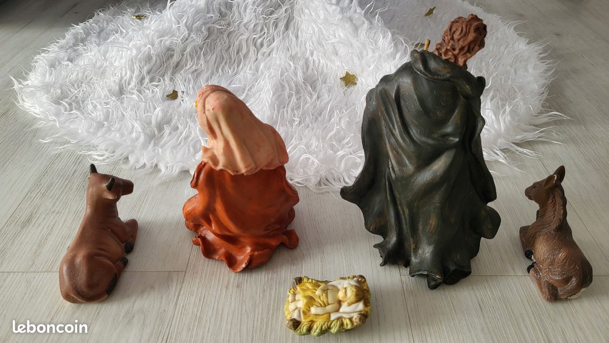 Joyeuses Fêtes De Noël Avec Jésus Né Dans La Crèche Joseph Et Marie