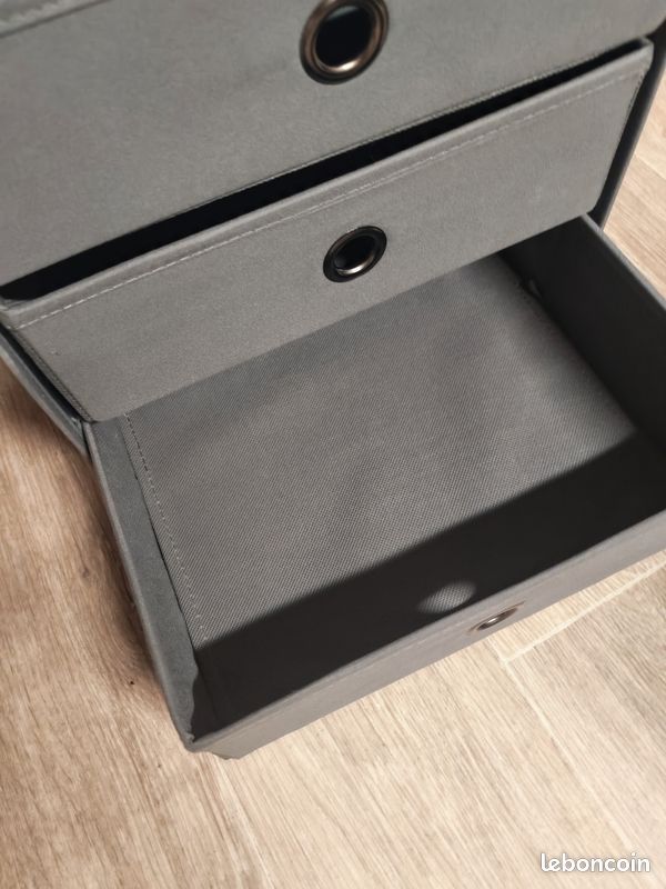 Lot de 4 blocs 3 tiroirs gris (IKEA BLÄDDRA 104.170.55) - Rangement pour meuble KALLAX