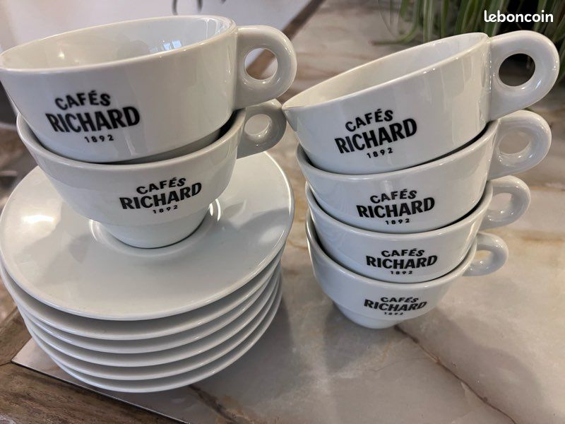 Lot de 6 tasses  chocolat caf Richard - Arts de la table
