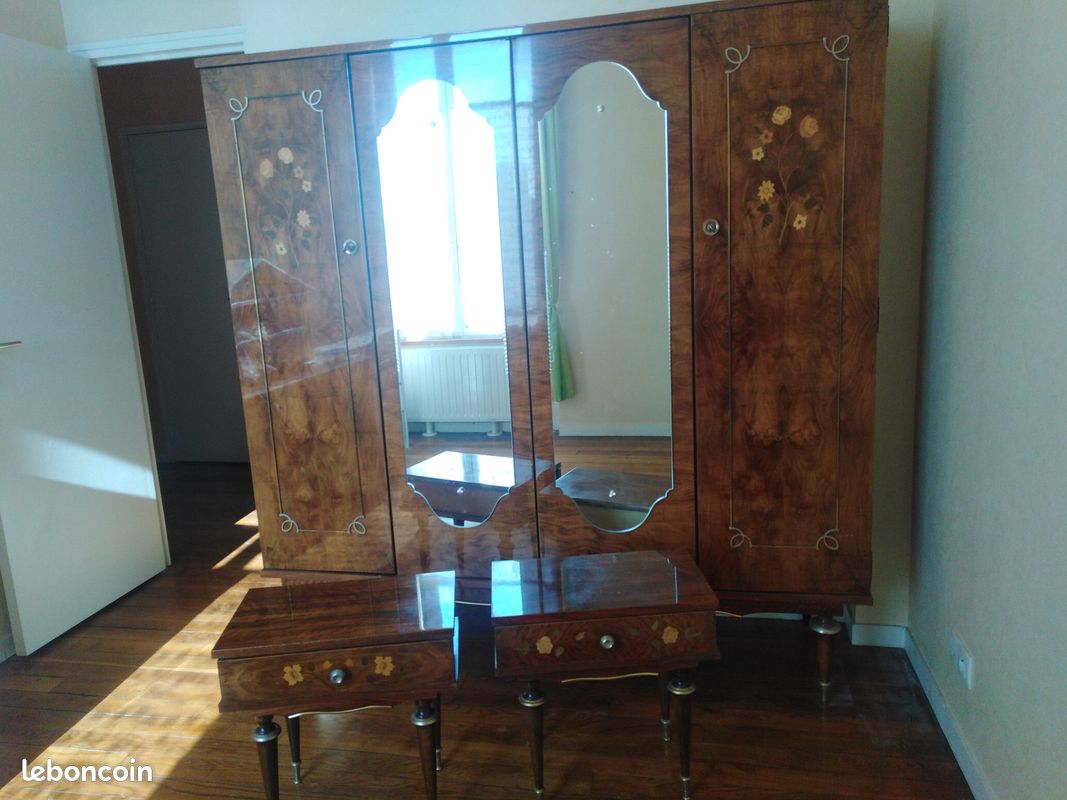 Armoire + tables de nuit vintage (image 1)