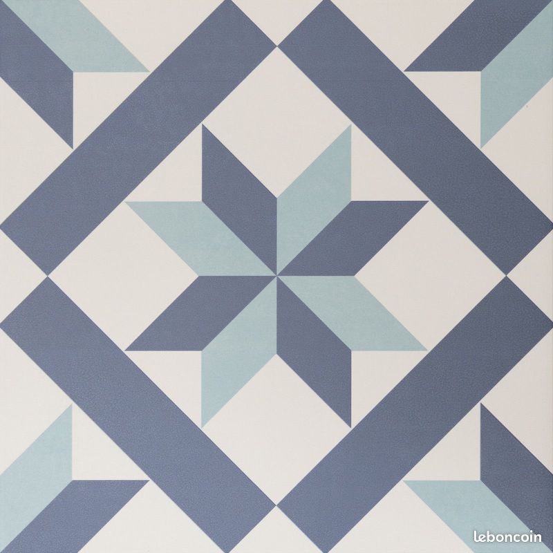 Carrelage effet carreaux de ciment bleu (image 2)