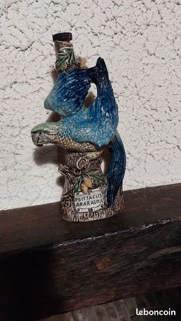 Bougeoir - perroquet - porcelaine - bleu/blanc - 50,2 cm de haut
