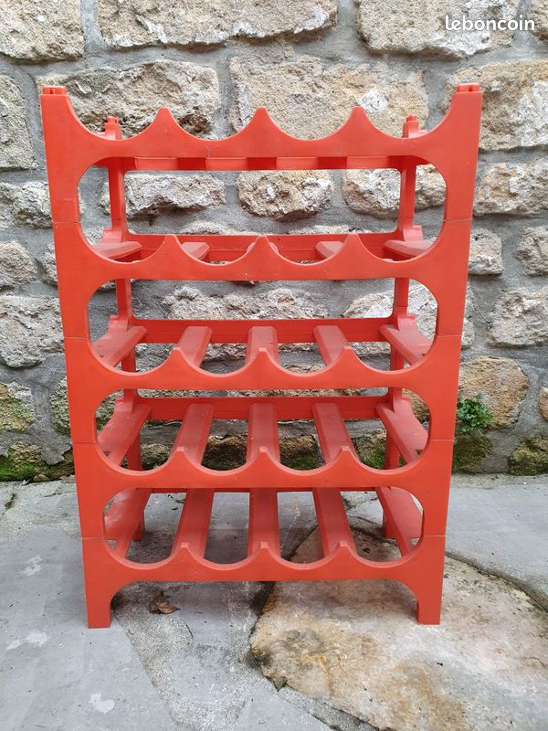 Casier à bouteilles vintage orange (image 1)